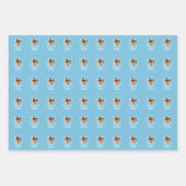 Happy Birthday Custom Photo Blue Wrapping Paper (Voorkant)