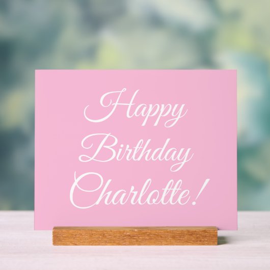 Happy Birthday custom script name text light pink (Neutre)