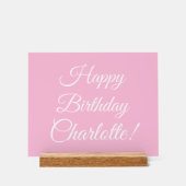 Happy Birthday custom script name text light pink (Recto)