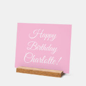 Happy Birthday custom script name text light pink (Angle)