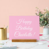 Happy Birthday custom script name text light pink (Mariage)