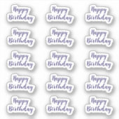 Happy Birthday Custom Text Age Navy Blue Simple Sticker (Voorkant)