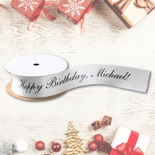Happy Birthday Custom Text Black and White Chic Lint