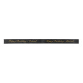Happy Birthday Custom Text Black Chic Lint (Voorkant)