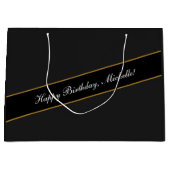 Happy Birthday Custom Text Elegant gepersonaliseer Groot Cadeauzakje (Voorkant)