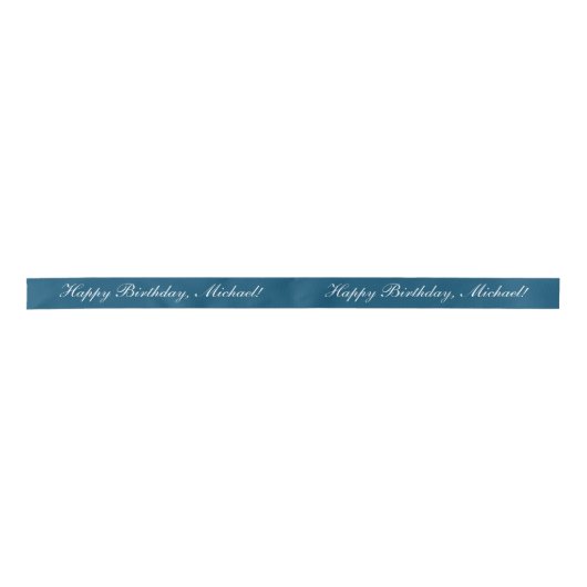 Happy Birthday Custom Text Ocean Blue Chic Lint (Voorkant)