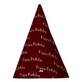 Happy Birthday Custom Text Pattern Maroon Feesthoedjes (Rechts)