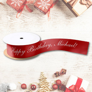 Happy Birthday Custom Text Red Chic Lint