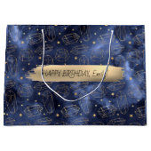 Happy Birthday Custom Text Trendy Gepersonaliseerd Groot Cadeauzakje (Voorkant)
