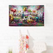 Happy Birthday Custom Vinyl Banner, 3' x 5' Banner (Insitu)