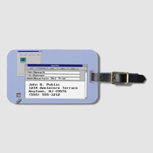 Happy Birthday Custom Windows 95 Computer Theme Bagagelabel (Voorkant (horizontaal))