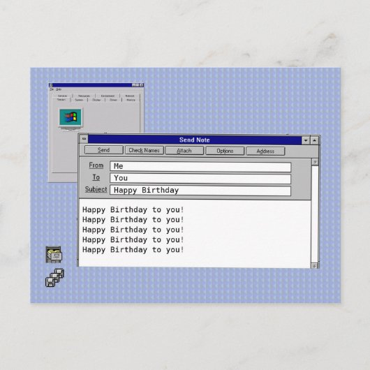 Happy Birthday Custom Windows 95 Computer Theme Briefkaart (Voorkant)