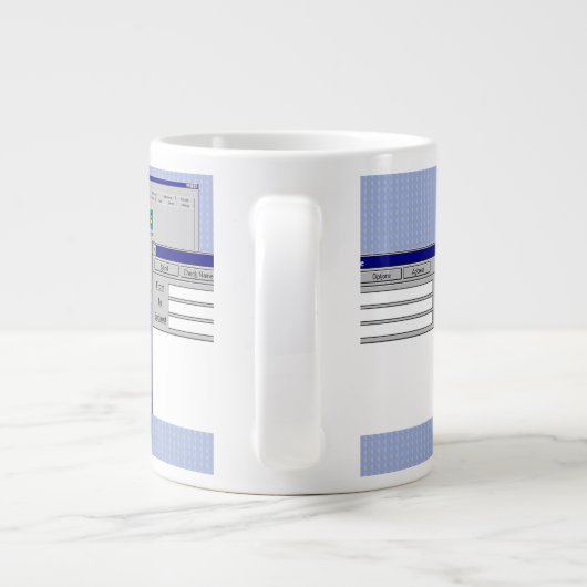 Happy Birthday Custom Windows 95 Computer Theme Extra Grote Beker (Achterkant)