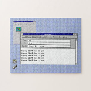 Happy Birthday Custom Windows 95 Computer Theme Legpuzzel