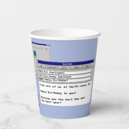 Happy Birthday Custom Windows 95 Computer Theme Papieren Bekers (Achterkant)