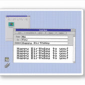 Happy Birthday Custom Windows 95 Computer Theme Sticker (Voorkant)