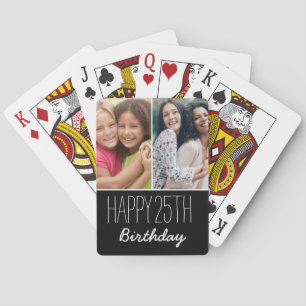 Happy Birthday Custom Year 2 Foto gepersonaliseerd Pokerkaarten