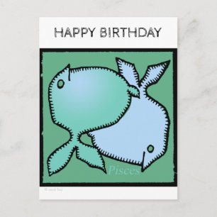 Happy Birthday Custom Zodiac Signs Vissen Briefkaa Briefkaart