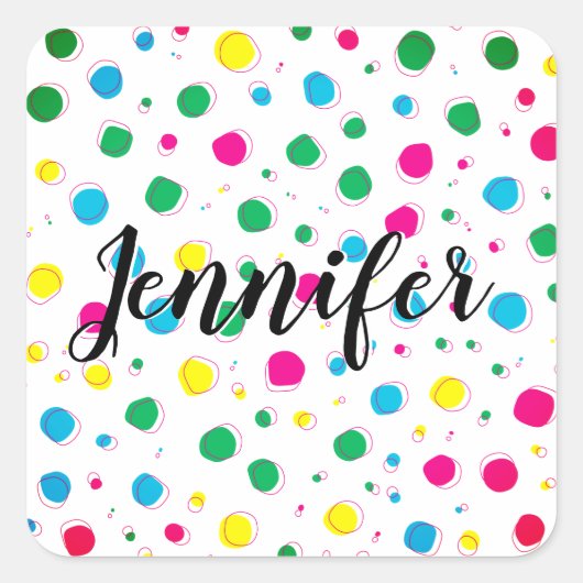 Happy Birthday Customize Vierkante Sticker (Voorkant)