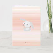 Happy Birthday - Cute Bunny Kinderen Kaart (Achterkant)