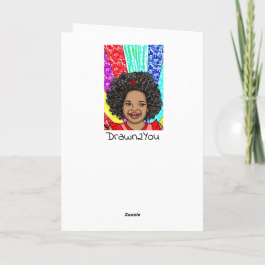 Happy Birthday | Cute curls Pop Art Kaart (Achterkant)