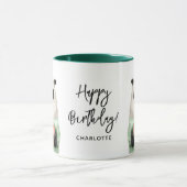 Happy Birthday Cute Panda Cake Persoonlijke naam Mok (Midden)