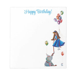 Happy Birthday Cute Party Balloons Notitieblok