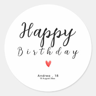 Happy Birthday Cute Party Gifts for Family Friends Ronde Sticker