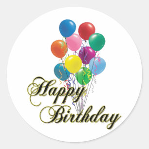Happy Birthday - D4 Ronde Sticker