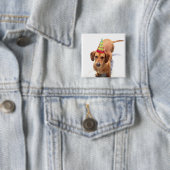 Happy Birthday Dachshund Button (In situ)
