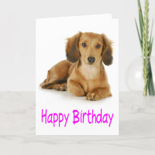 Happy Birthday Dachshund Puppy Dog Card Kaart