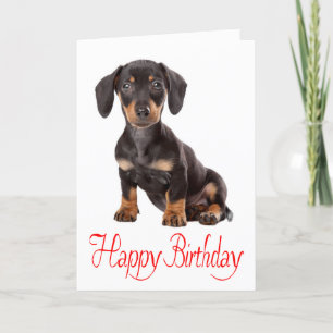 Happy Birthday Dachshund Puppy Dog Card Kaart