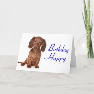 Happy Birthday Dachshund Puppy Dog Card Kaart