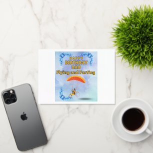 Happy Birthday Dad Flying and Farding Folie Wenskaart
