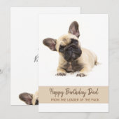 Happy Birthday Dad French Bulldog Photo Greeting Feestdagenkaart (Voorkant / Achterkant)