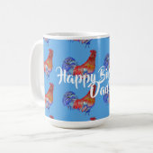 Happy Birthday Dad Red Rooster Name Mok (Voorkant links)