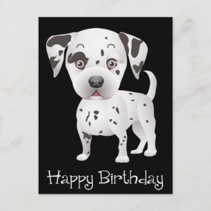 Happy Birthday Dalmatian Puppy Dog Black Briefkaar Briefkaart
