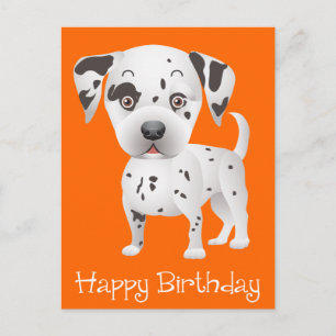 Happy Birthday Dalmatian Puppy Dog Oranje Briefkaa Briefkaart