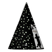 Happy Birthday Dancing Zwart Beren Wit Polka Dot Feesthoedjes (Links)