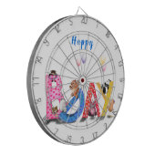 Happy Birthday Dart Board Baby Partij Dartbord (Voorkant Links)
