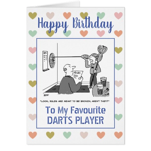 Happy Birthday Darts Player (Voorkant)