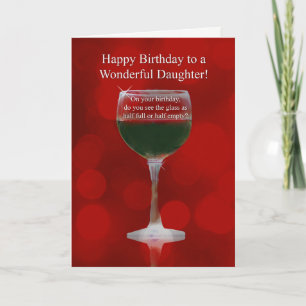 Happy Birthday Daughter Funny Wine Theren Birthday Kaart