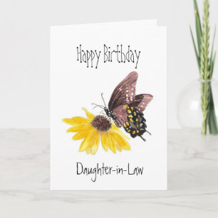 Happy Birthday Daughter-in-Law Butterfly Garden Kaart