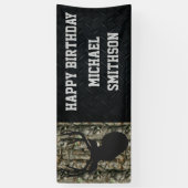 Happy Birthday Deer Camo Hunting Mannen Banner (Verticaal)