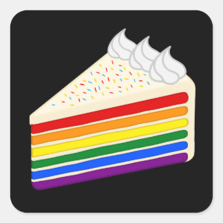 Happy Birthday Delicious Rainbow Vanilla Cake Vierkante Sticker