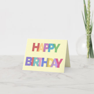 Happy Birthday Design in vrolijke kleuren Bedankkaart