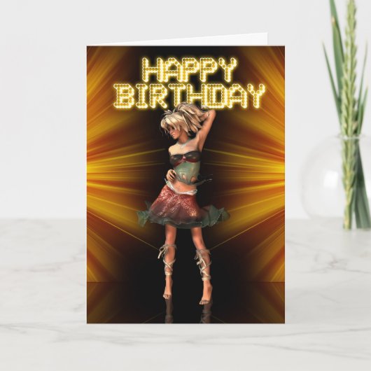 Happy Birthday Deva vrouw op het podium Kaart (Voorkant)