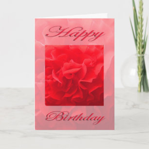 Happy Birthday Dianthus Red Flower Kaart