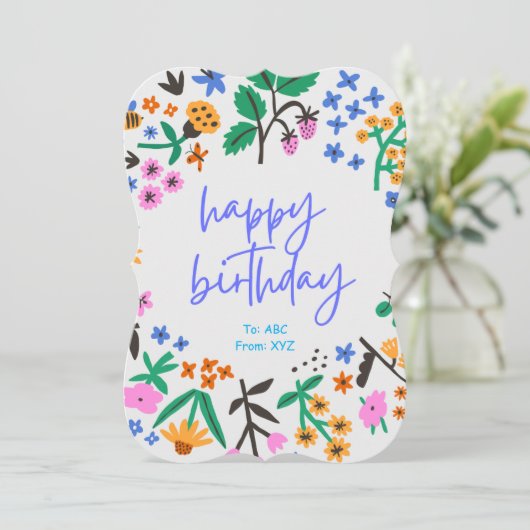 Happy Birthday digitaal Wenskaart Feestdagenkaart (Staand voorkant)