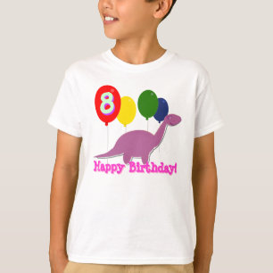 Happy Birthday Dinosaur 8 jaar ballonnen T-Shirt
